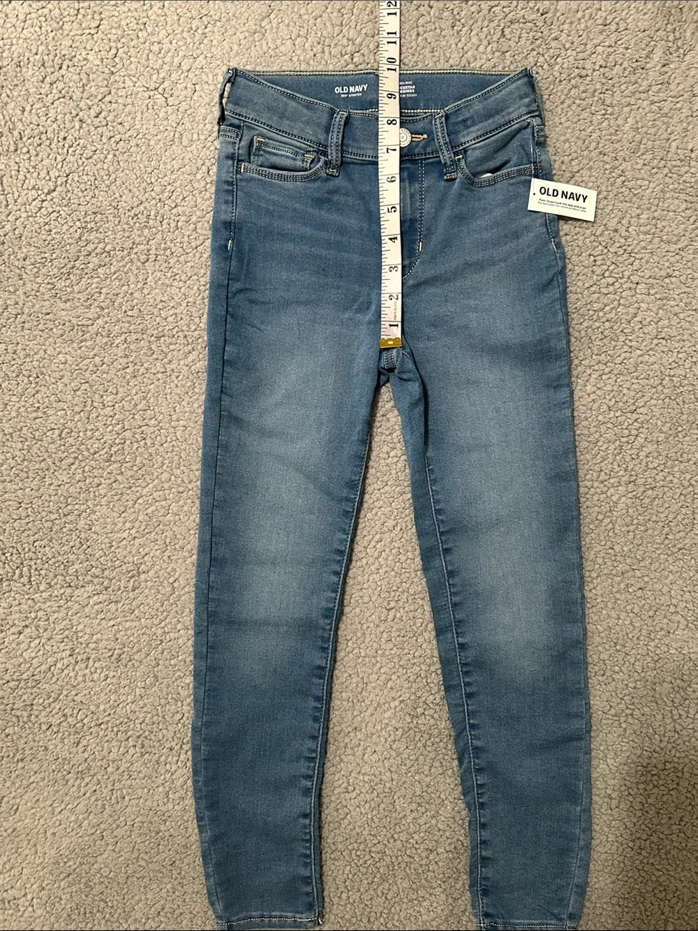 Old Navy Girls Rockstar Super Skinny Jeans Blue Stretch Denim Size 8 NWT